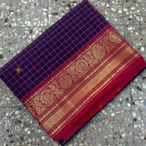 Kanchi Cotton Saree – Violet