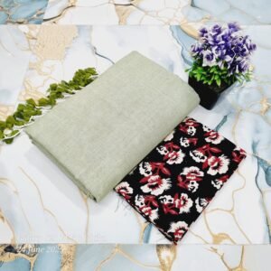 Solid Khadi Saree with Kalamkari Blouse Piece – Pastel Green