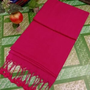 Solid Khadi Saree with Kalamkari Blouse Piece – Pink