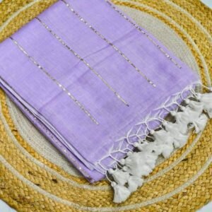Chain Kadhi Cotton Saree - Lavender