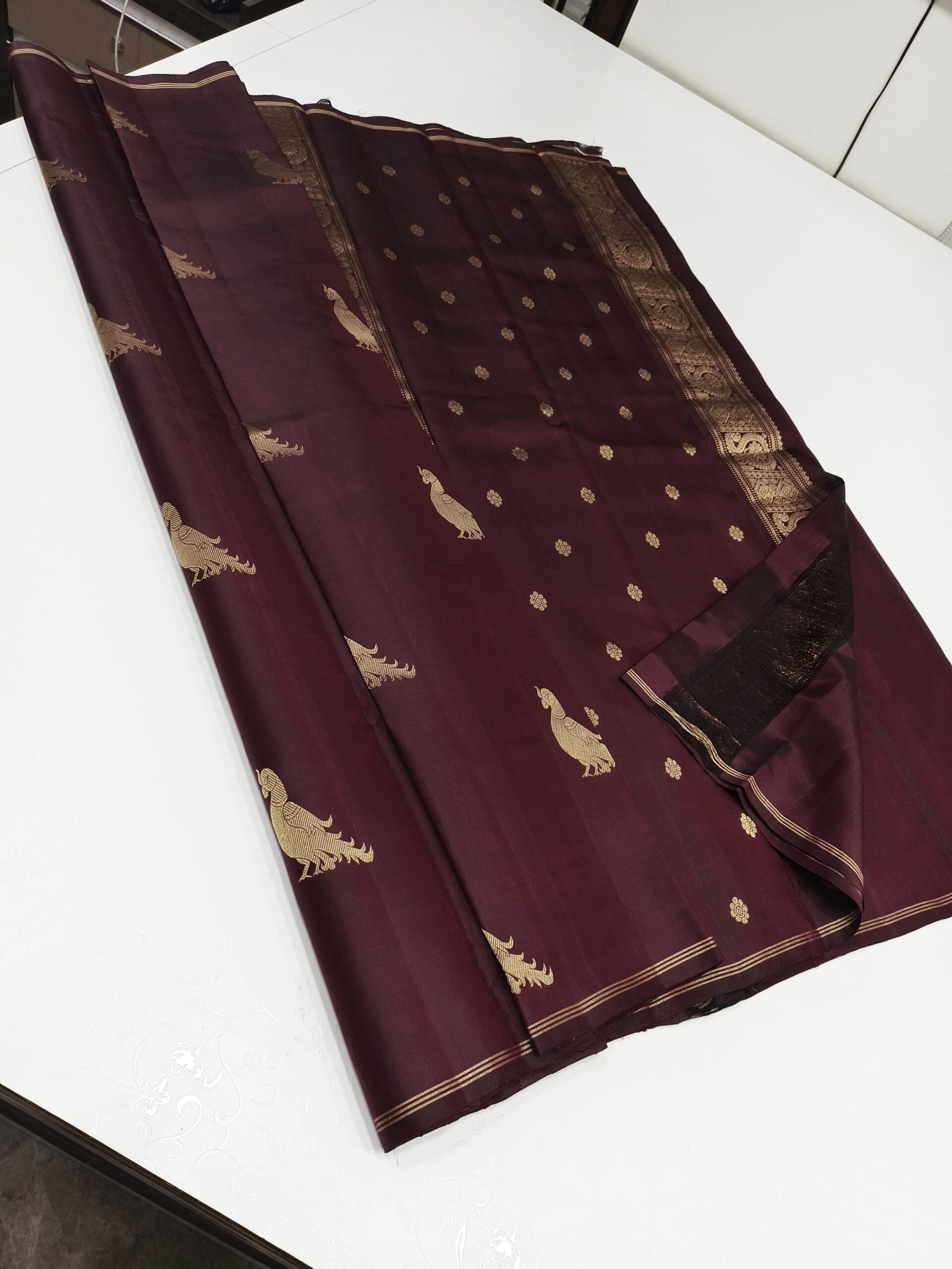 Pure Kanchipuram Silk Saree – Maroon